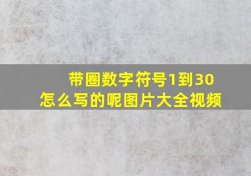 带圈数字符号1到30怎么写的呢图片大全视频