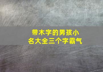 带木字的男孩小名大全三个字霸气