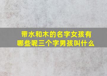 带水和木的名字女孩有哪些呢三个字男孩叫什么