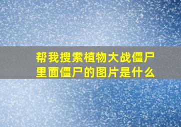 帮我搜索植物大战僵尸里面僵尸的图片是什么