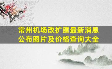 常州机场改扩建最新消息公布图片及价格查询大全