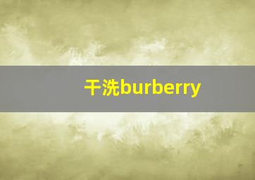 干洗burberry