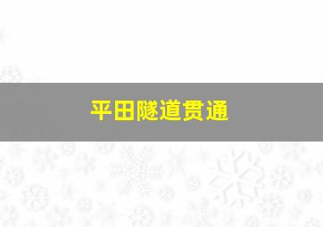 平田隧道贯通