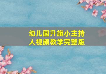 幼儿园升旗小主持人视频教学完整版