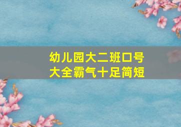 幼儿园大二班口号大全霸气十足简短