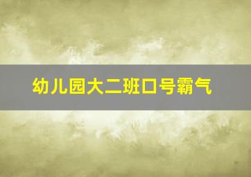 幼儿园大二班口号霸气