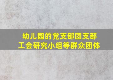 幼儿园的党支部团支部工会研究小组等群众团体