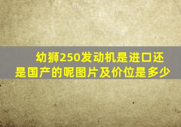 幼狮250发动机是进口还是国产的呢图片及价位是多少