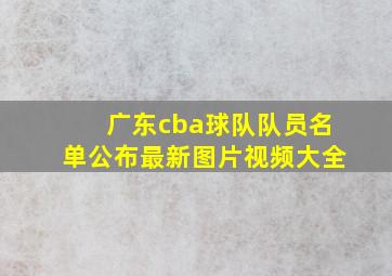 广东cba球队队员名单公布最新图片视频大全