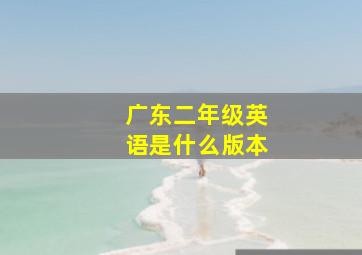 广东二年级英语是什么版本