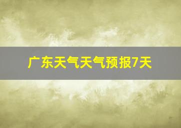 广东天气天气预报7天