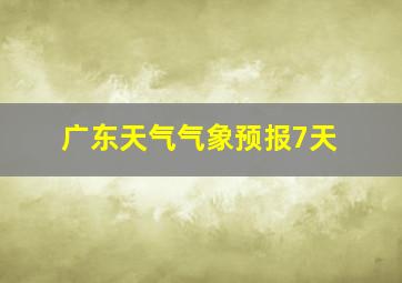 广东天气气象预报7天