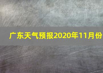 广东天气预报2020年11月份