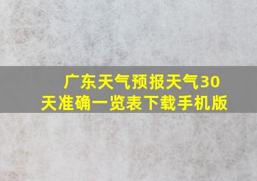 广东天气预报天气30天准确一览表下载手机版