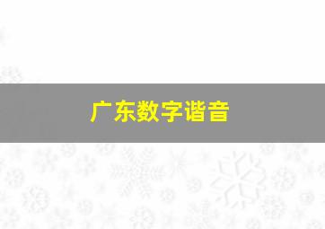 广东数字谐音