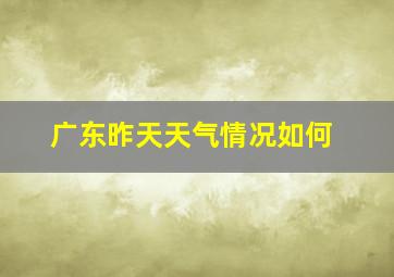 广东昨天天气情况如何