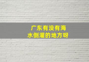 广东有没有海水倒灌的地方呀