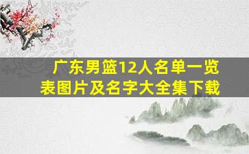 广东男篮12人名单一览表图片及名字大全集下载