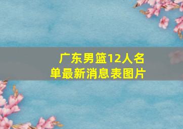 广东男篮12人名单最新消息表图片