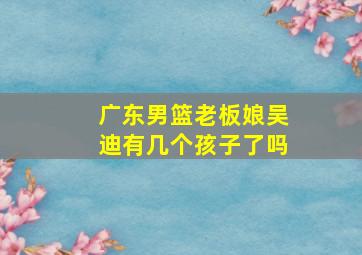 广东男篮老板娘吴迪有几个孩子了吗