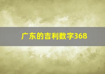 广东的吉利数字368