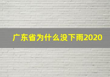 广东省为什么没下雨2020