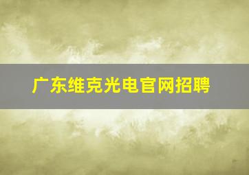 广东维克光电官网招聘