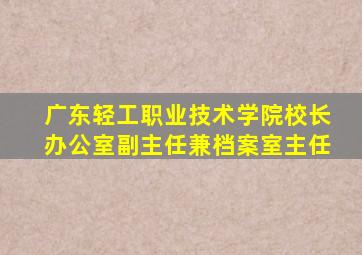 广东轻工职业技术学院校长办公室副主任兼档案室主任