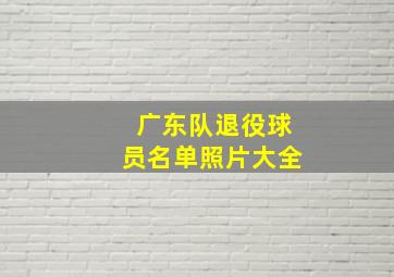 广东队退役球员名单照片大全