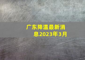 广东降温最新消息2023年3月