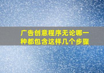 广告创意程序无论哪一种都包含这样几个步骤