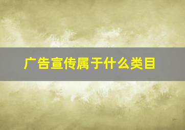 广告宣传属于什么类目