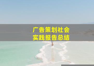 广告策划社会实践报告总结