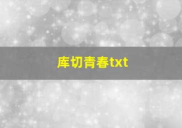 库切青春txt