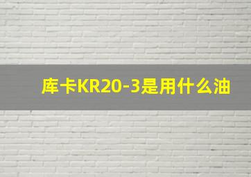 库卡KR20-3是用什么油