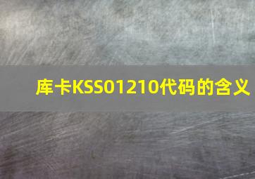 库卡KSS01210代码的含义