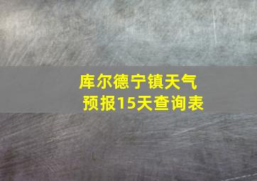 库尔德宁镇天气预报15天查询表