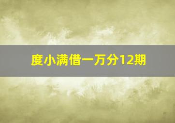 度小满借一万分12期