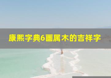 康熙字典6画属木的吉祥字