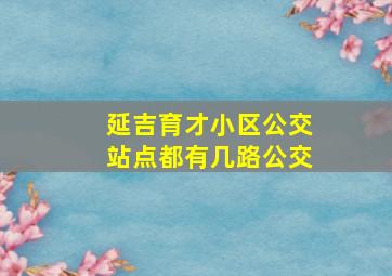 延吉育才小区公交站点都有几路公交