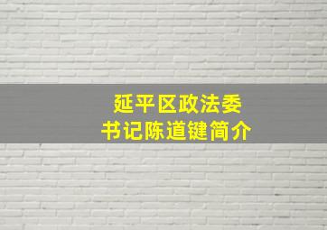 延平区政法委书记陈道键简介