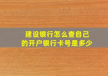 建设银行怎么查自己的开户银行卡号是多少