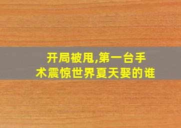 开局被甩,第一台手术震惊世界夏天娶的谁