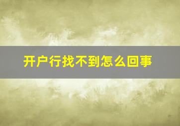 开户行找不到怎么回事