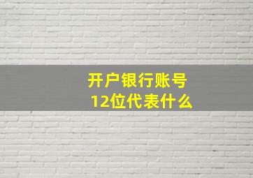 开户银行账号12位代表什么