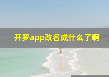 开罗app改名成什么了啊