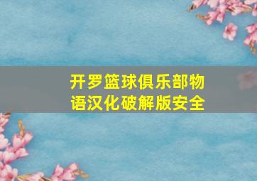 开罗篮球俱乐部物语汉化破解版安全