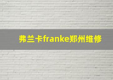 弗兰卡franke郑州维修