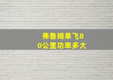 弗鲁姆单飞80公里功率多大