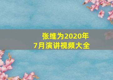 张维为2020年7月演讲视频大全